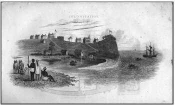 Liberia Kolonie Liberia als Kolonie: Historische Postkarte von 1842