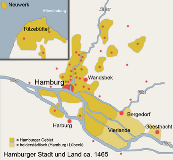 Hamburger Stadtgebiet um 1465