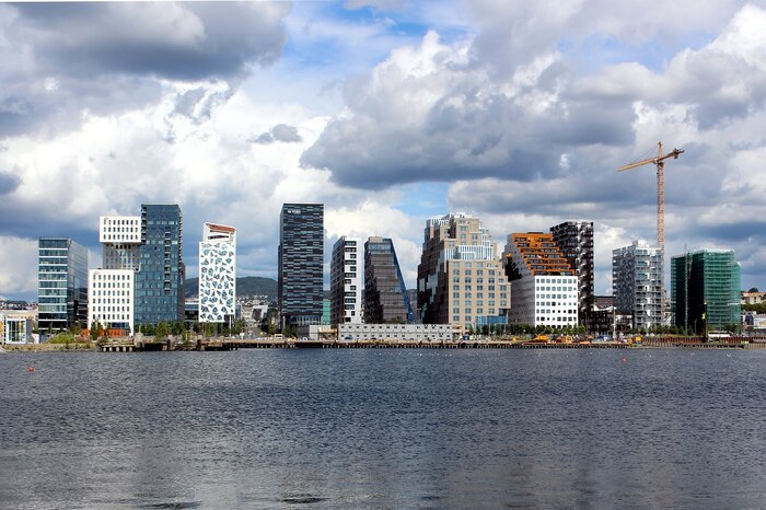 Oslos Skyline mit Hochhäusern