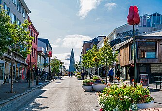 Einkaufsstraße in Reykjavik