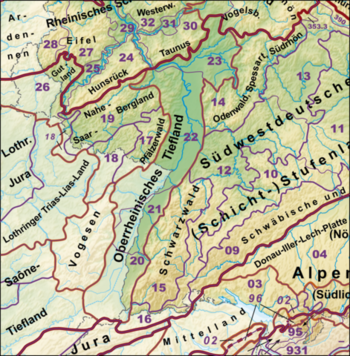 Karte westliches Schichtstufenland