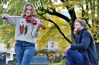 Straßenmusiker in Norwegen