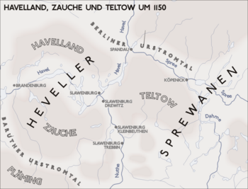 Siedlungsgebiete der Heveller und Sprewanen