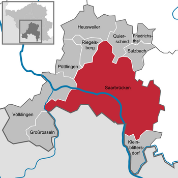 Karte, Lage Saarbrücken