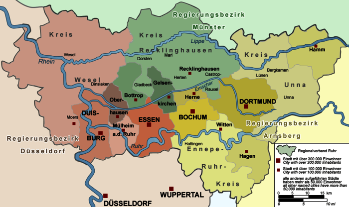 Karte Regionalverband Ruhr