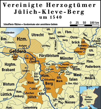 Karte Herzogtum Jülich-Kleve-Berg