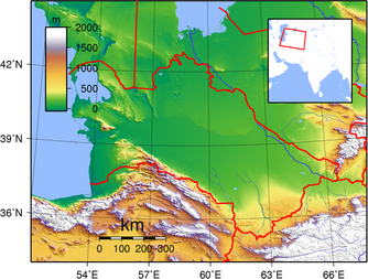 Topografische Karte von Turkmenistan