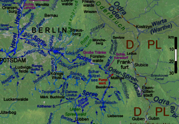 Karte der Flüsse in Berlin