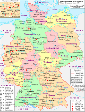 Wie heißen die 16 Bundesländer in Deutschland?