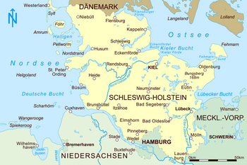 Schleswig-Holstein Karte mit Städten