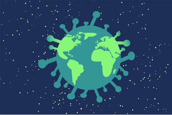 Verbreitung weltweit von Covid-19 Pandemie