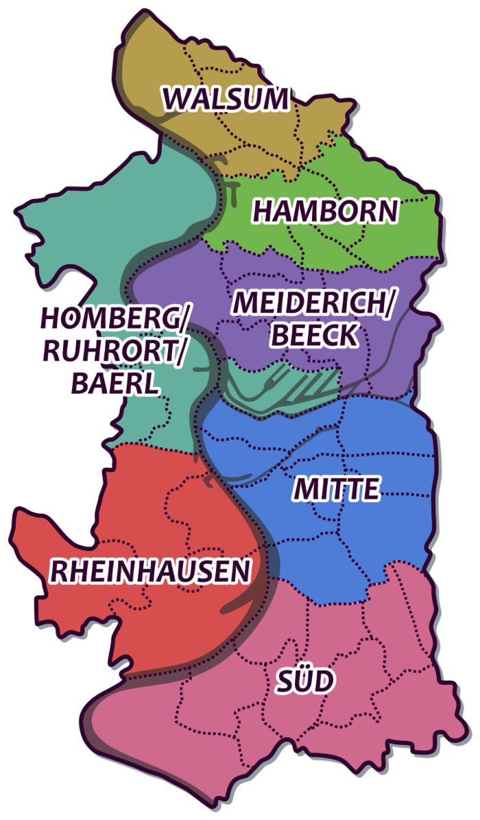 Karte Duisburg Bezirke