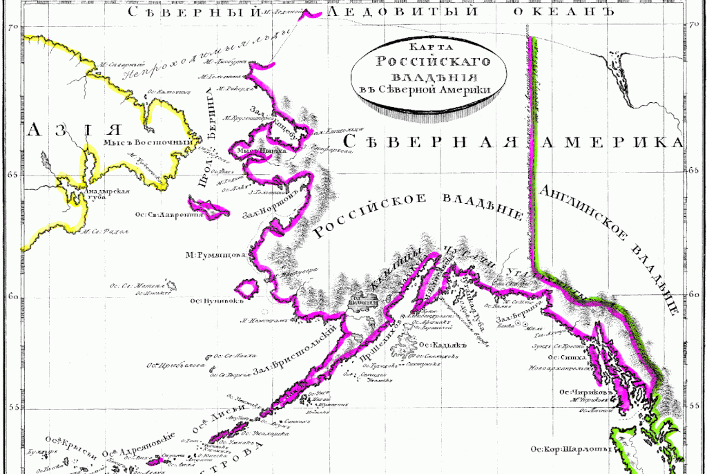 Karte Russisch-Amerika von 1835