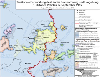 Territoriale Änderungen Land Braunschweig 1932-1945