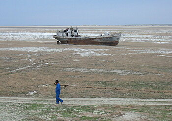 Schiffsfriedhof auf dem Gebiet des ehemaligen Aralsees
