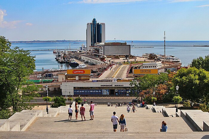 Potemkinsche Treppe in Odessa von oben