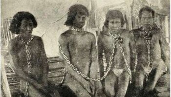 Versklavte Amazonas-Indios in einem Buch von 1912