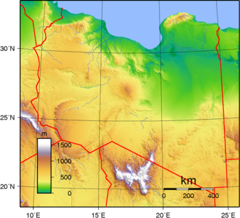 Topografische Karte von Libyen