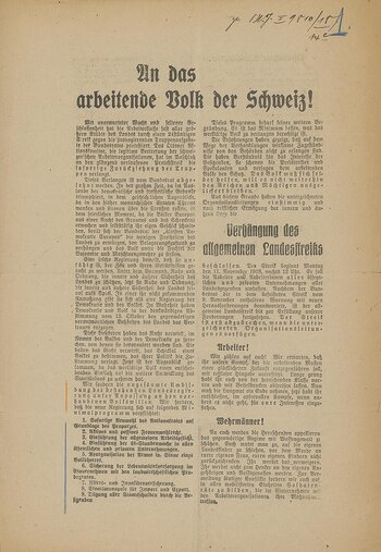 Flugblatt Generalstreik