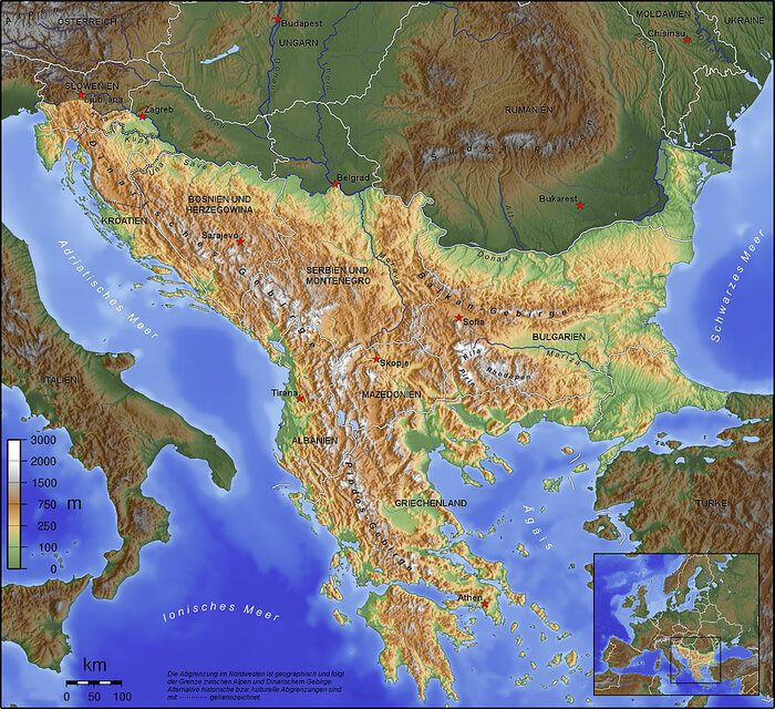 Balkanhalbinsel Karte