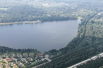 Stadtwaldsee von oben