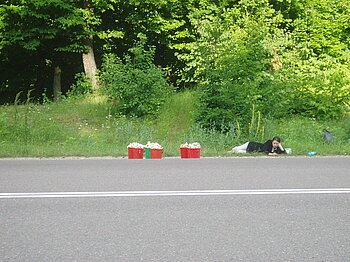 Pilzverkauf am Straßenrand