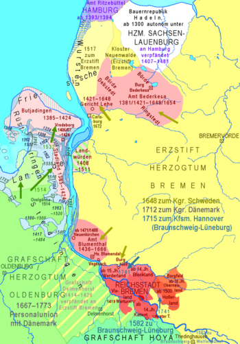 Landgebiete der Freien Hansestadt Bremen im 14. bis 18. Jahrhundert