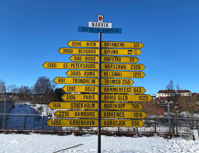 Wegweiser in Narvik