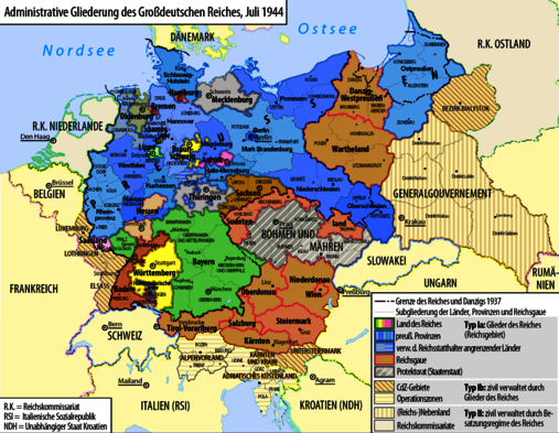 Karte Deutsches Reich 1944