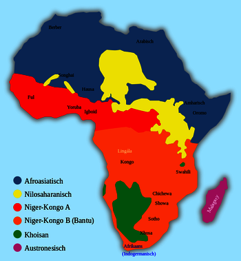 Karte der Sprachen in Afrika