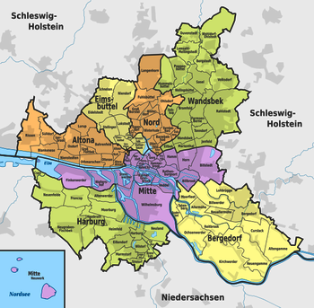 Hamburg Stadtteile Karte 