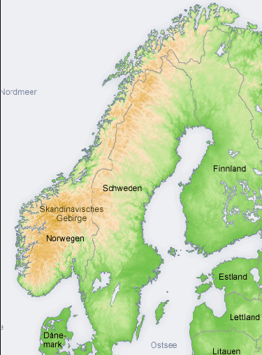 Skandinavisches Gebirge Karte 
