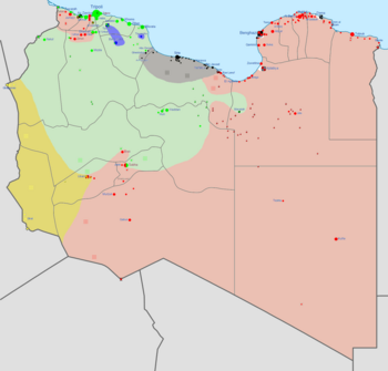 Karte Libyen zum Bürgerkrieg 2014