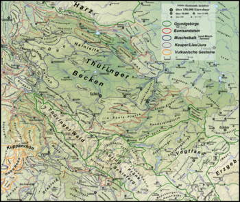 Große Karte Landschaften Thüringen