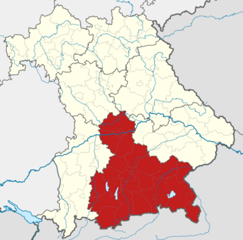 Karte Lage Regierungsbezirk Oberbayern