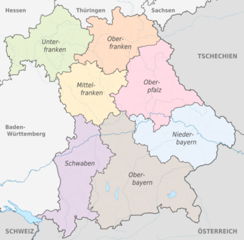 Bayerische Regierungsbezirke Karte