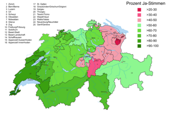 Abstimmung Frauenstimmrecht 1971, Karte