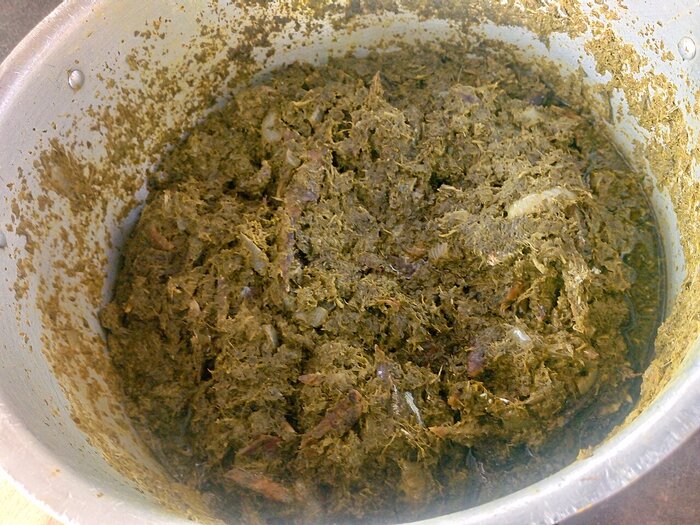 Gabunische Speise: Feuilles de manioc Gabunische Speise: Feuilles de manioc
