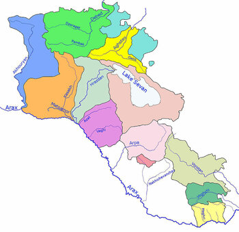 Karte Flüsse Armenien