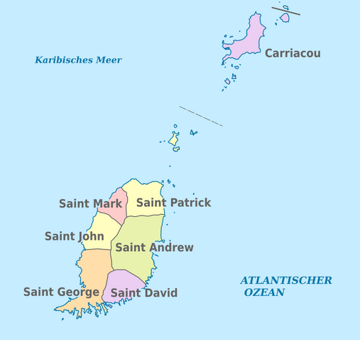 Politische Gliederung von Grenada