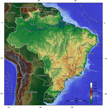 Topographie von Brasilien