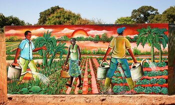 Wandgemälde in Burkina Faso: Landwirtschaft Burkina Faso Landwirtschaft