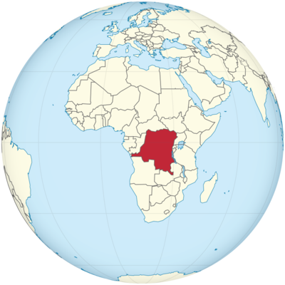 Kongo, Demokratische Republik auf Globus
