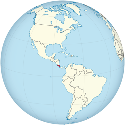 Costa Rica auf Globus
