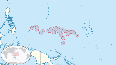 Föderierte Staaten von Mikronesien auf Globus