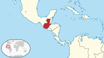 Guatemala auf Globus