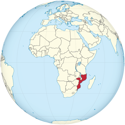 Mosambik auf Globus