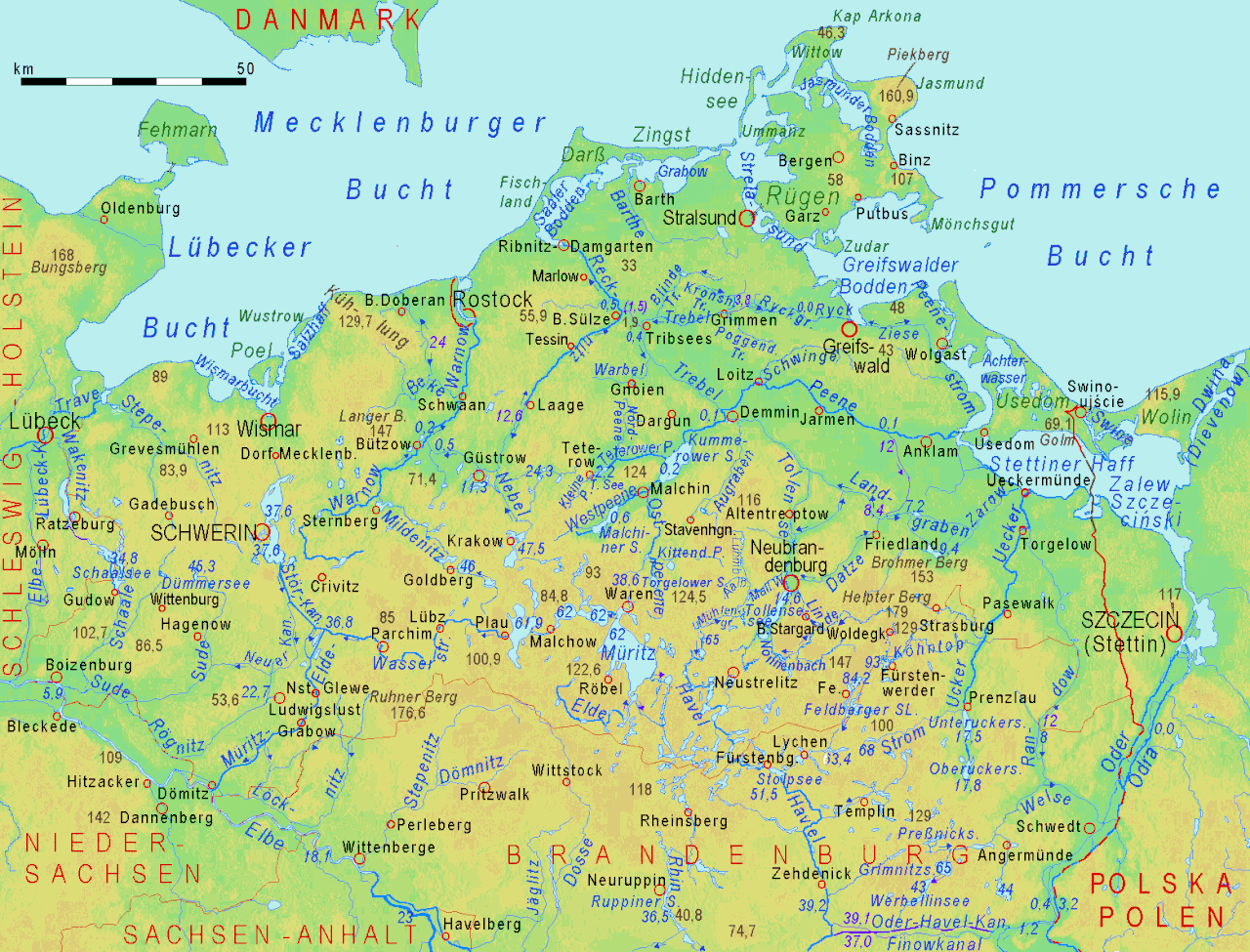 Karte Mecklenburg-Vorpommern