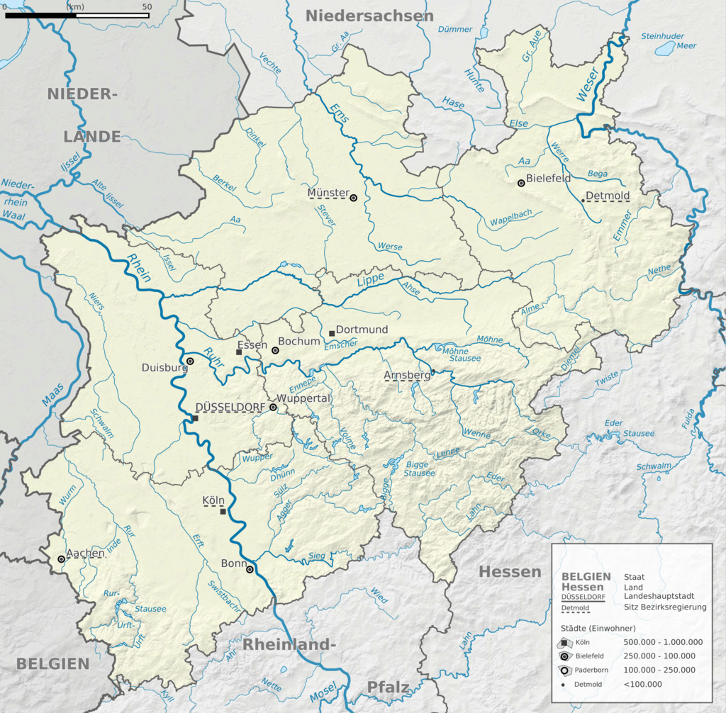 NRW Flüsse Karte