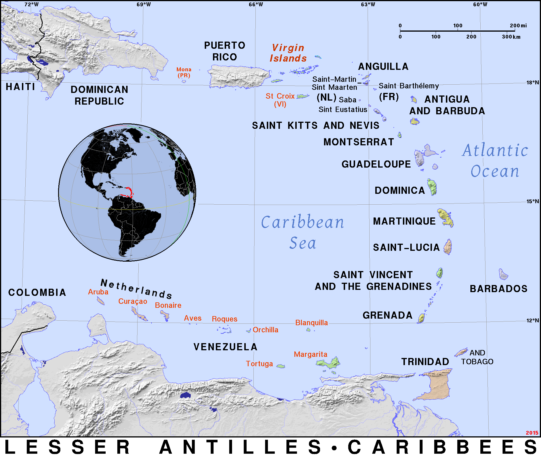 Kleine Antillen Karte